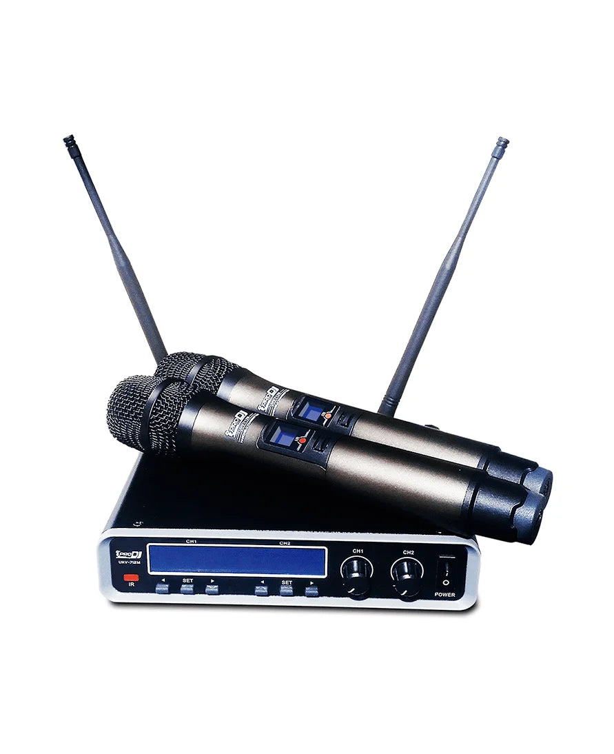 MICRÓFONOS INALÁMBRICOS DE MANO PRO DJ UHV-712M