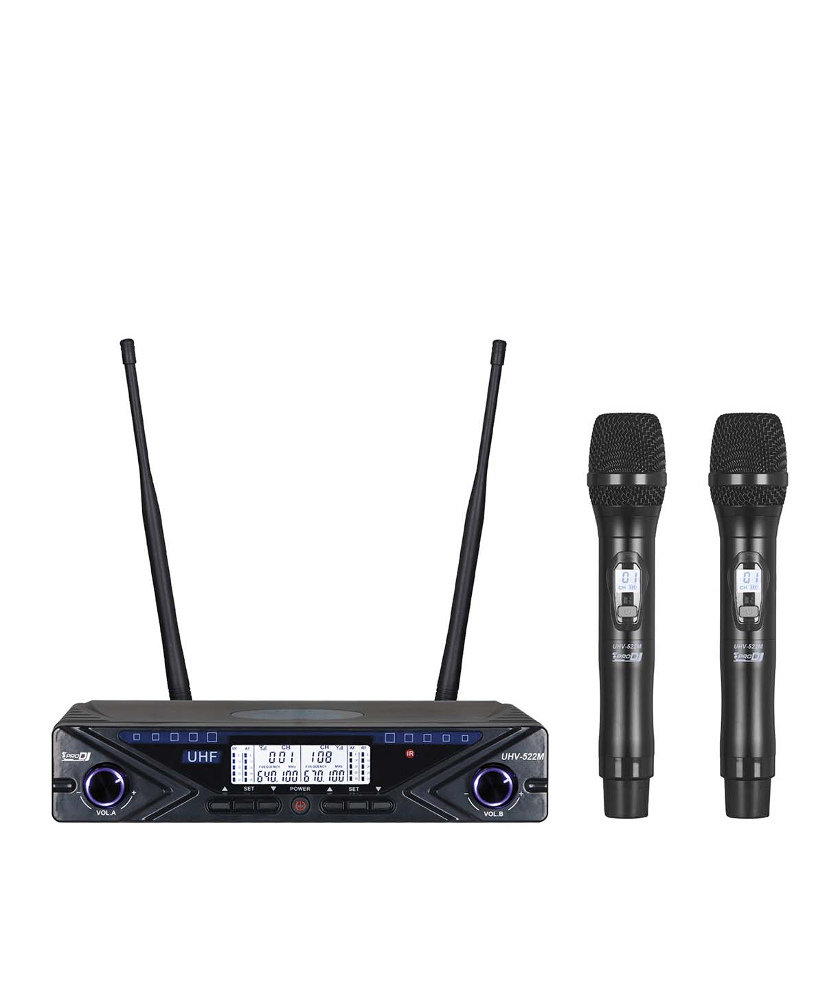 MICRÓFONOS INALÁMBRICOS DE MANO PRO DJ UHV-522M