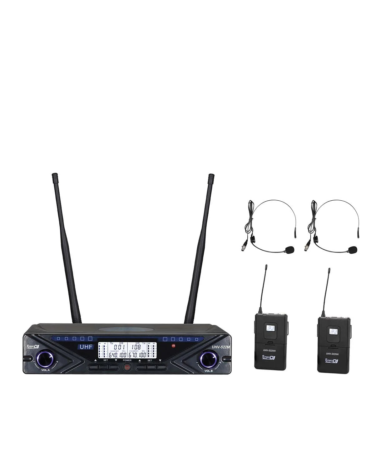MICRÓFONOS INALÁMBRICOS DE DIADEMA PRO DJ UHV-522HH