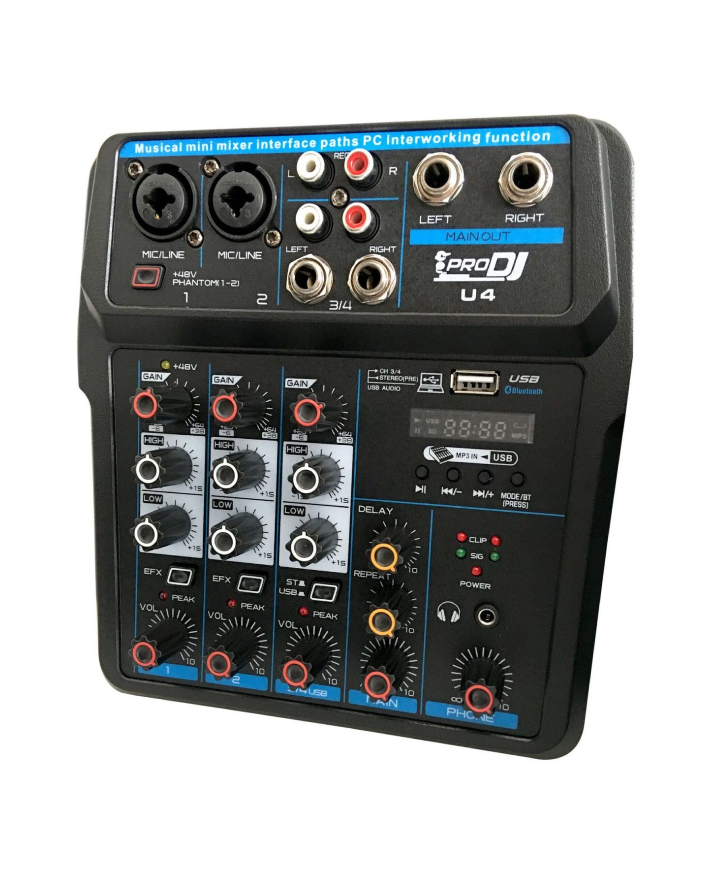 MEZCLADOR DE AUDIO ANÁLOGO PRO DJ U4