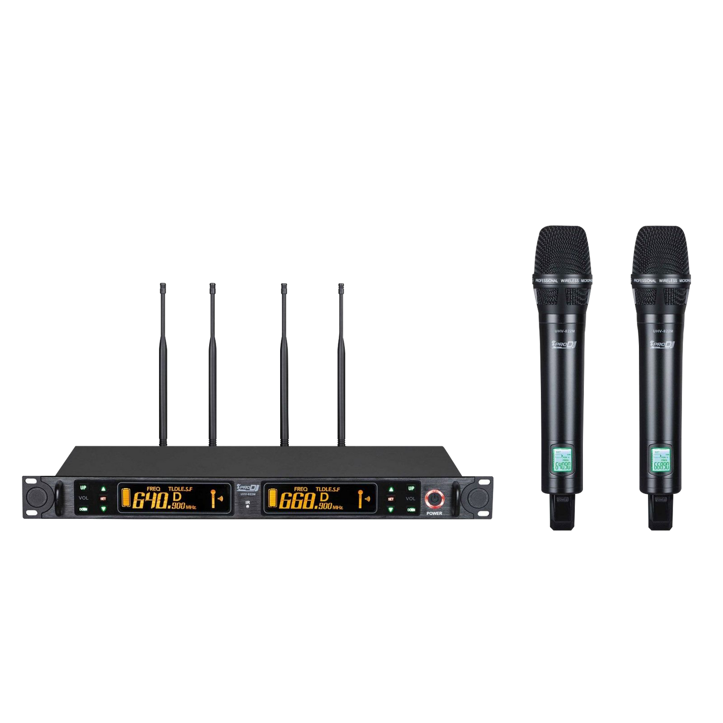 MICRÓFONOS INALÁMBRICOS DE MANO PRO DJ UHV-822M