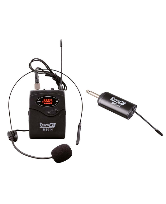 MICRÓFONO INALÁMBRICO PORTABLE DE DIADEMA PRO DJ M80-H