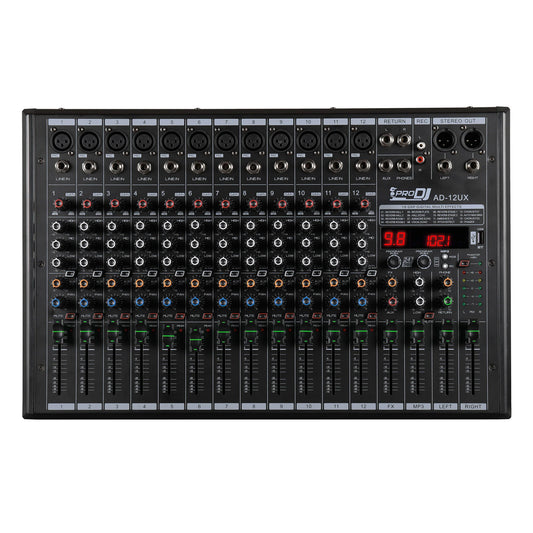 MEZCLADOR DE AUDIO ANÁLOGO PRO DJ AD-12UX
