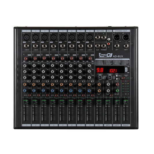 MEZCLADOR DE AUDIO ANÁLOGO PRO DJ AD-8UX