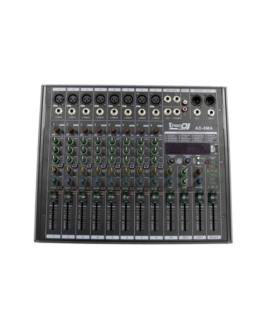MEZCLADOR DE AUDIO ANÁLOGO ACTIVO PRO DJ AD-8MA