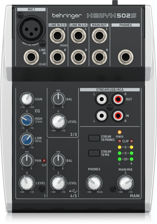 MEZCLADOR DE AUDIO ANÁLOGO BEHRINGER XENYX 502USB