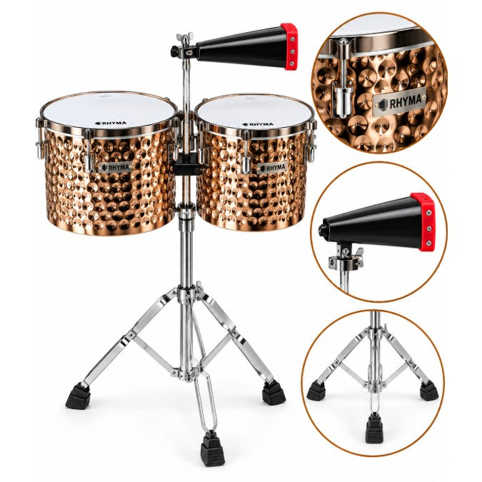 Timbales Rhyma LT1415HC bronce con base
