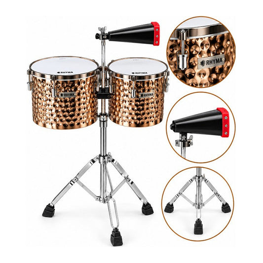 Timbales Rhyma LT1415HC bronce con base
