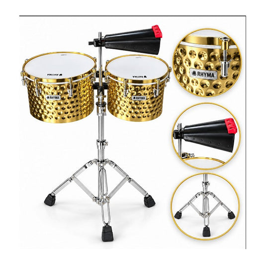 Timbales Rhyma LT1415HGD Gold con base