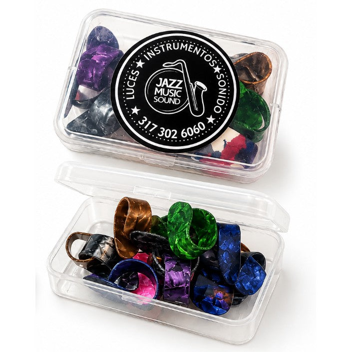 Kit de uñas y púas para guitarra